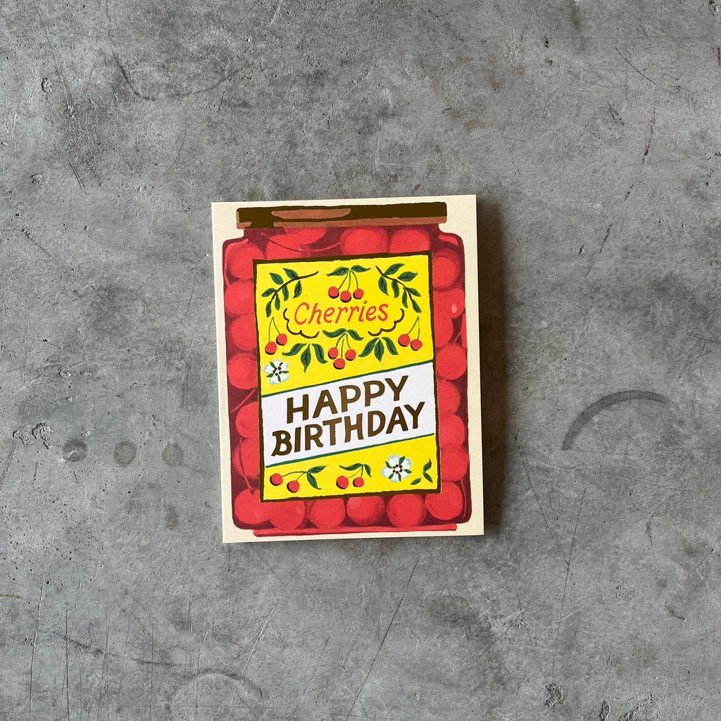 Red Cap Cards - Jar of Cherries Birthday Greeting Card - Shop Duet