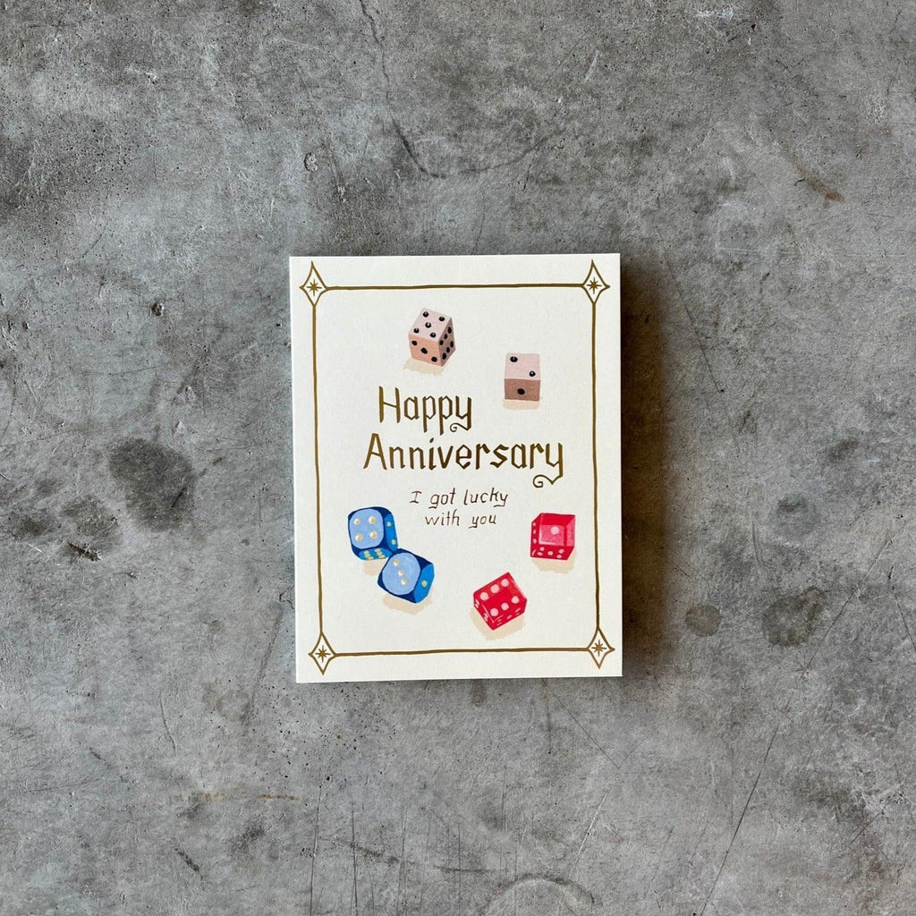 Red Cap Cards - Lucky Dice Anniversary Greeting Card - Shop Duet