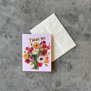 Red Cap Cards - Ranunculus Bouquet Greeting Card - Shop Duet