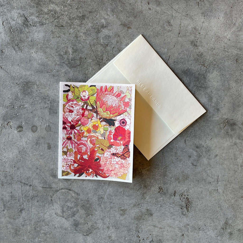 Red Cap Cards - Wild Florals Greeting Card - Shop Duet